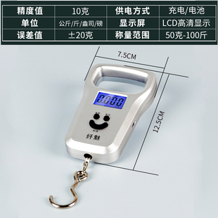 C充电精准手提秤弹簧秤小型便携挂钩秤买菜快递秤电子秤 家用Type