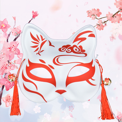 抖音同款彩绘日式风半脸二次元