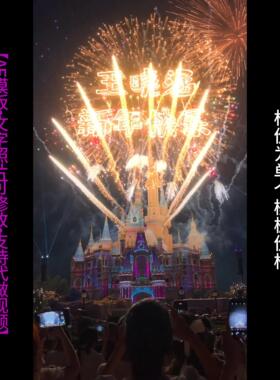 740.  新年春节元旦迪士尼烟花祝福文字图片AE模版小视频制作