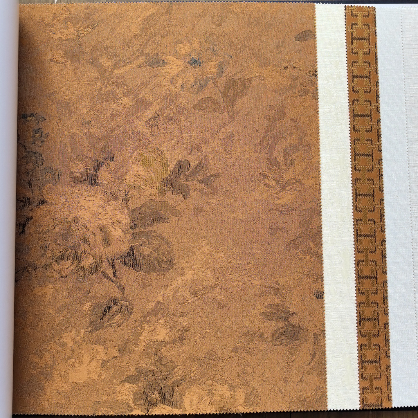 复古花卉图案简约美丝绸无缝墙布