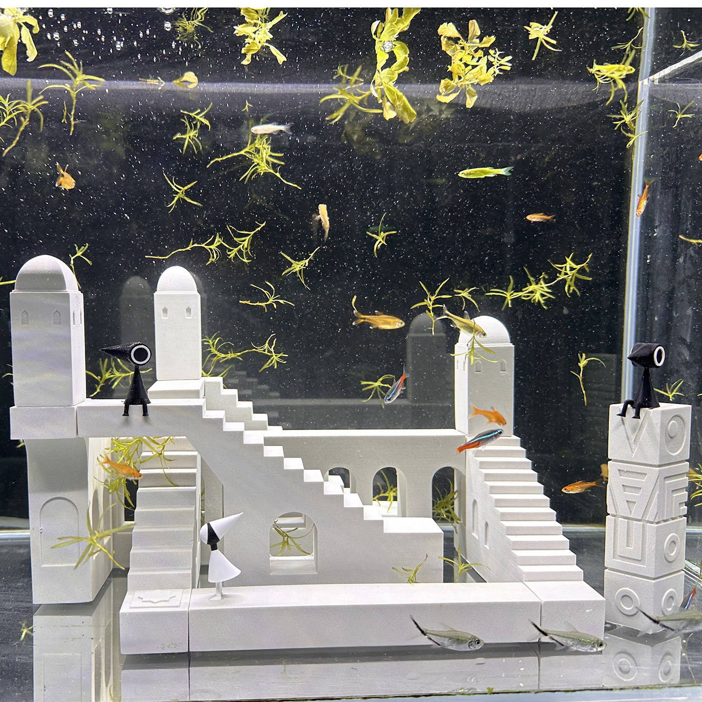 纪念碑谷创意鱼缸造景栩元水泥
