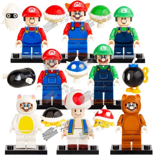 马里奥路易吉积木人仔玩具