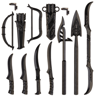 科睿中古人仔配件魔戒指环王精灵长矛剑弓箭武器积木散件零件