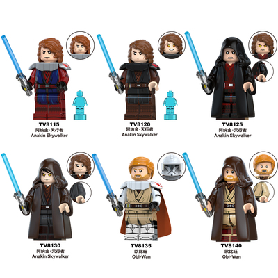 适用乐高星球大战安纳金欧比旺斗篷光剑第三方拼装积木人仔玩具