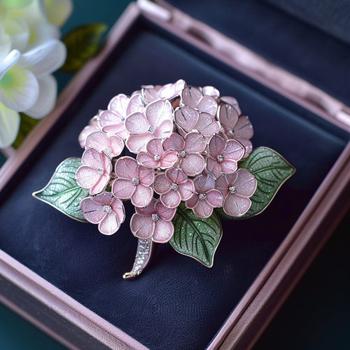 西凉妃子 原创高雅绣球花胸针 个性清新服装配饰优雅气质点缀别针