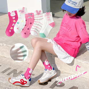 春夏女童袜子新款网眼透气无骨抗起球甜美宝宝袜A类儿童袜子批发