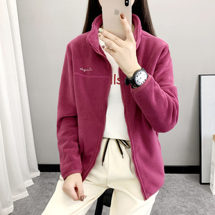 立领外套上衣一件冬 拉链休闲新款 女款 奥莱绒非常保暖加厚保暖开衫