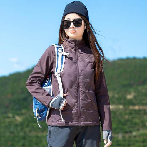 户外羽绒服运动修身显瘦轻薄80鸭绒女式短款防寒保暖立领羽绒外套
