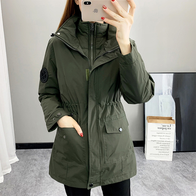大码冲锋衣女棉内胆中长款三合一可拆卸冬季保暖外套户外登山服装