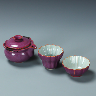 钧窑手抓壶主人杯功夫茶具家用办公室泡茶公司活动开业logo伴手礼