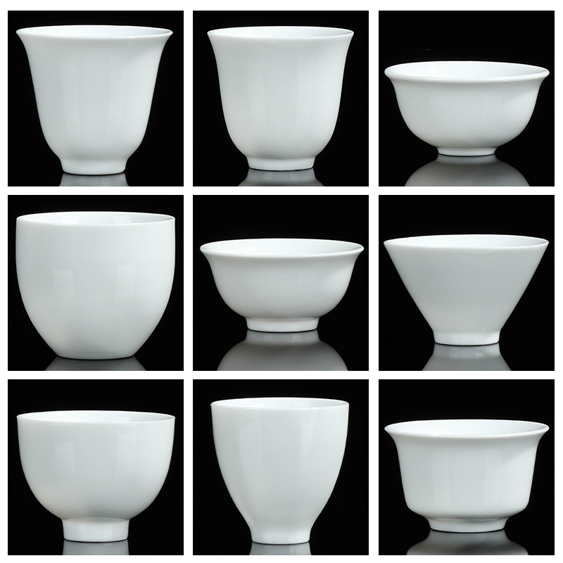 羊脂玉瓷茶具茶杯LOGO礼品定制