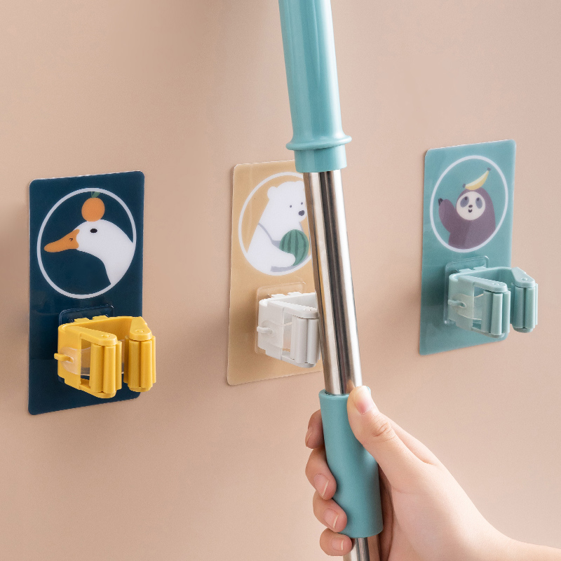 浴室卡通收纳强力自粘拖把挂钩
