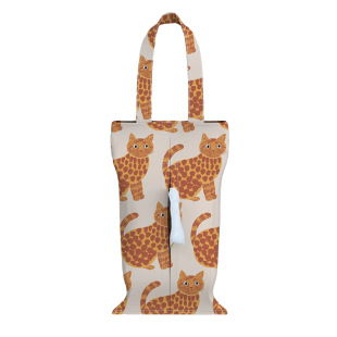 松尾动物可爱系列汽车车载纸巾袋挂式 布艺抽纸纸巾盒家用防水便携