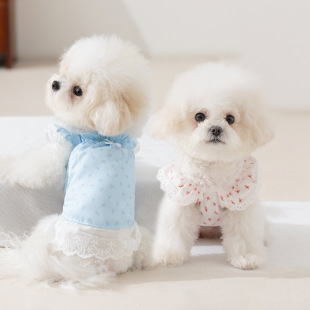 碎花小狗狗衣服春夏新款 泰迪比熊宠物小型幼犬西高地雪纳瑞背心裙