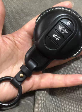 适用宝马mini钥匙套卡通真皮countryman手工F55 5657车钥匙壳扣女