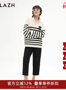 URLAZH有兰新款黑色简约宽松锥形休闲萝卜裤女IM3PA28