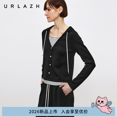 有兰假两件拼接连帽外套