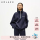 复古藏青色潮流运动百搭半拉链卫衣女 美式 URLAZH有兰冬季 新款