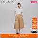 新款 解构式 假两件圆领拼接中长款 URLAZH有兰秋季 短袖 休闲连衣裙女