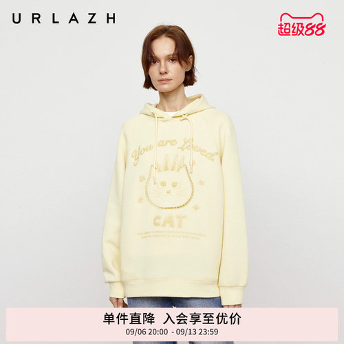 U等等猫猫镂空毛巾绣卫衣