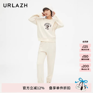 URLAZH有兰新款 女LM3PA20 白色宽松舒适运动慵懒休闲裤