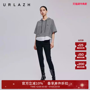 显瘦漫画腿休闲百搭小脚牛仔裤 URLAZH有兰秋季 黑修身 经典 女 新款