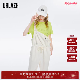 URLAZH有兰春秋新款 T恤女 纯棉苹果绿休闲宽松圆领简约短袖