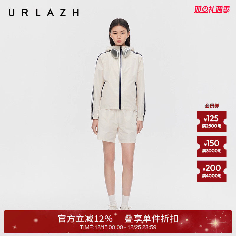 urlazh/有兰奶油白简约运动短裤