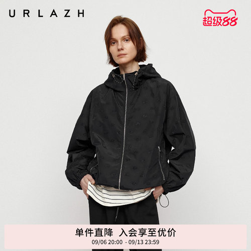 urlazh/有兰黑色连帽外套