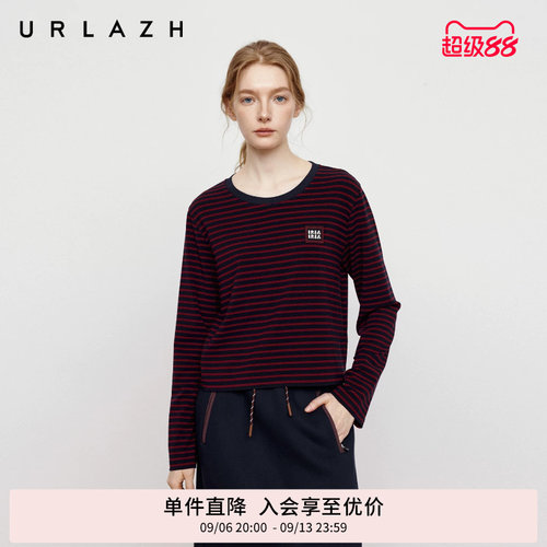 有兰复古红黑条纹长袖