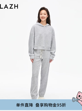 URLAZH有兰新款灯芯绒宽松运动休闲灰色卫裤女IM3PA88
