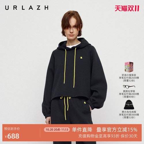 藏青色休闲宽松连帽卫衣