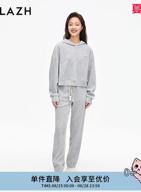 URLAZH有兰新款灯芯绒宽松运动休闲灰色卫裤女IM3PA88