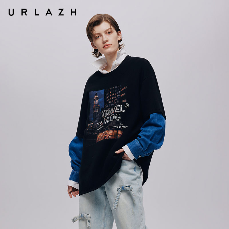 URLAZH有兰假两件圆领长袖T
