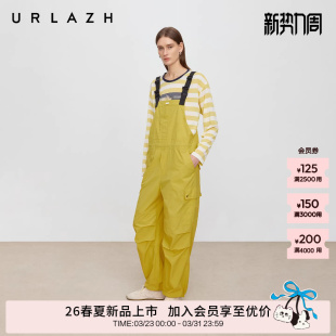 背带裤 商场同款 宽松直筒全棉高腰工装 新款 子女 URLAZH有兰2026夏季