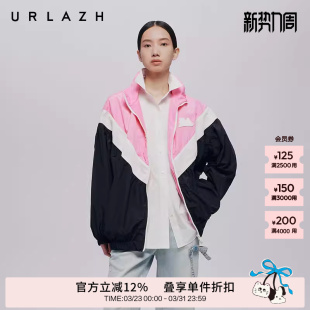 宽松拼色休闲外套 复古霓虹波尔卡撞色时尚 URLAZH有兰秋季 新款
