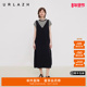 新款 商场同款 URLAZH有兰2025夏季 简约黑V领可调节抽绳A字背带裙女
