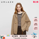 摩卡棕短款 新款 羊毛连帽毛呢外套大衣 URLAZH有兰2025秋季 商场同款