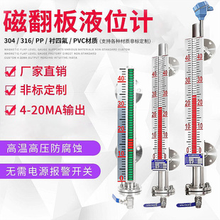 磁翻板不锈钢液位计送变器带远传油标液位计水箱水位控制器4-20mA