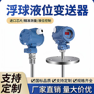 浮球液位传感器插入式液位计防爆控制器直杆投入式直插水位变送计
