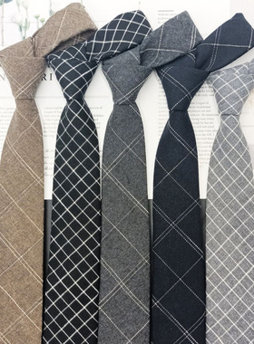 厂家新品男士领带韩版6cm窄黑色灰色 时尚休闲百搭复古jk领带男潮