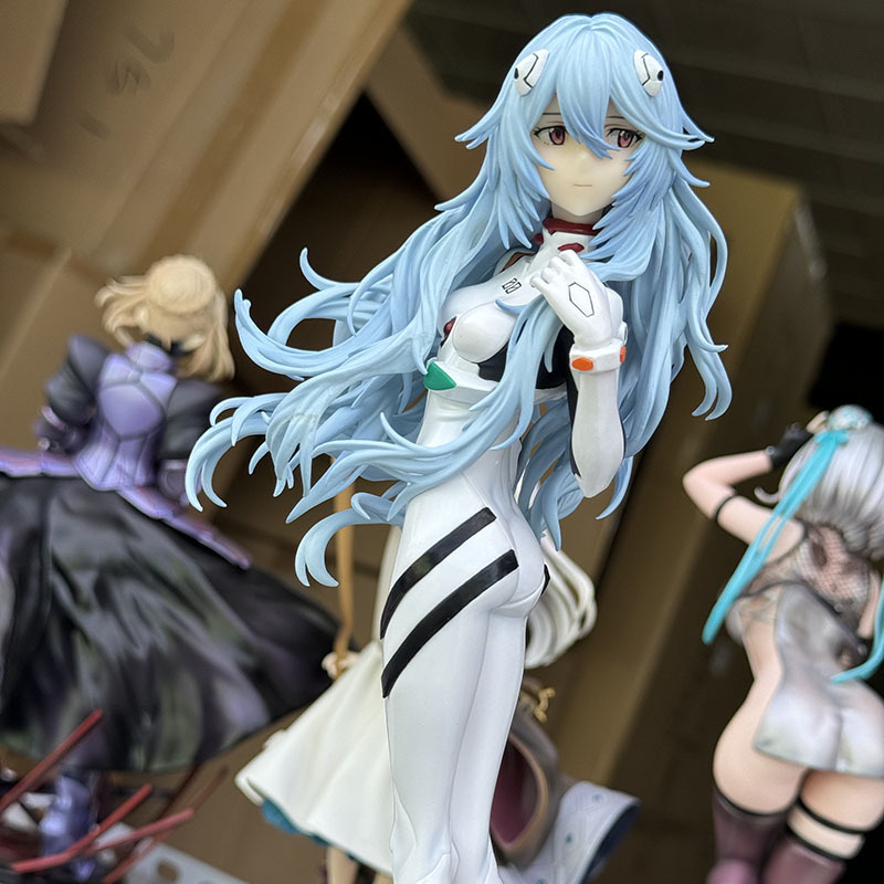 EVA剧场 终三无女神长发白绫波丽手办波浪海滩场景模型站姿紧身衣