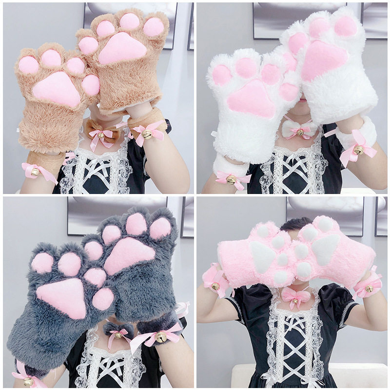日系可爱激萌毛绒cosplay表演道具猫掌网红猫咪爪子手套