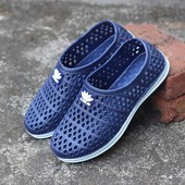 沙滩鞋 男士 子男夏季 透气洞洞鞋 新款 凉鞋 休闲防水塑料塑胶网面雨鞋