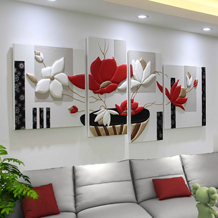 轻奢高级感客厅沙发背景墙装饰画现代简约组合大气挂画立体艺术画