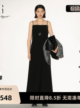 【单件立减】XG雪歌黑色吊带连衣裙2026秋季新款气质高级长裙女装