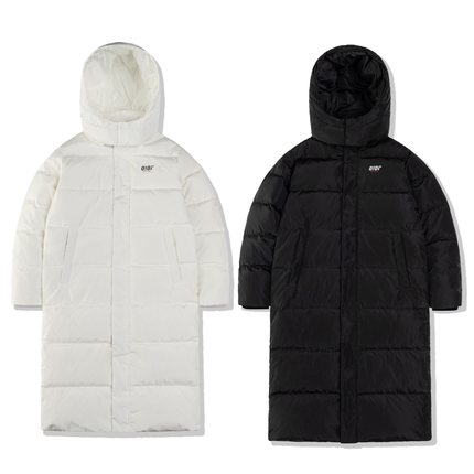 韩国潮牌5252正品oioi白鸭绒羽绒服长款保暖冬季男女修身情侣外套