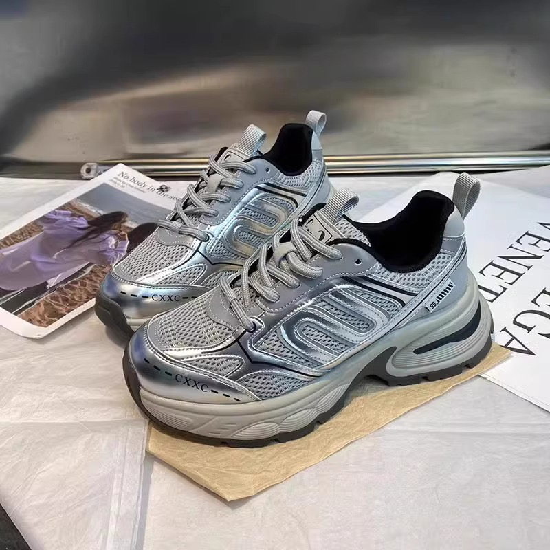 厚底女鞋春秋老爹鞋女款2025新款春季增高百搭爆款鞋子休闲运动鞋