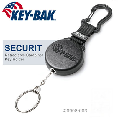 美国进口 KEYBAK SECURIT 伸缩钥匙圈不锈钢链绳钥匙扣户外挂扣