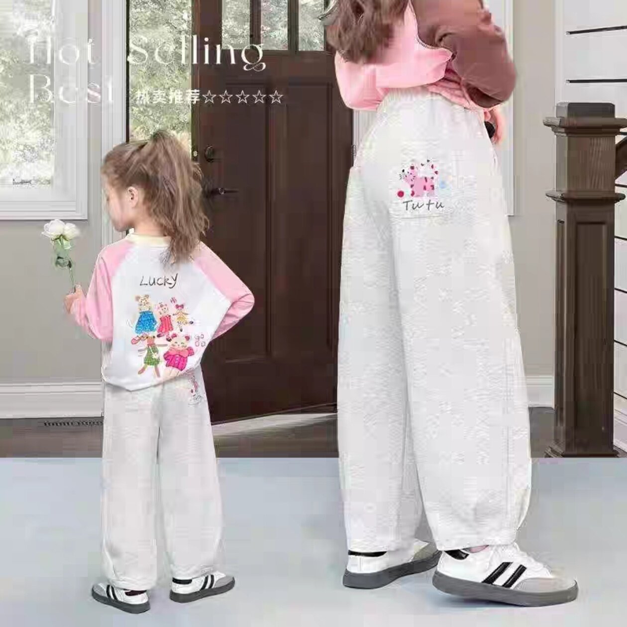 英国Next Chek 童装女童裤子春装儿童春秋女孩校服运动休闲卫裤